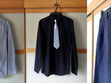 verkaufe: 2x Hemd, 2x Krawatte mit Klettverschluss und 1x Leinenhose Gr. S