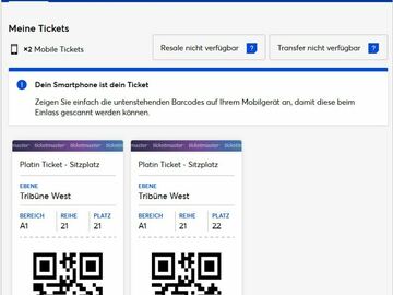 vendo: Tickets Metallica - Münchner Olympiastadion am 26. Mai 